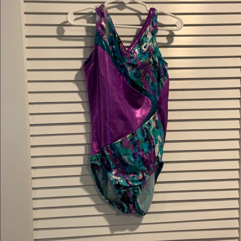Multicolor purple GK leotard